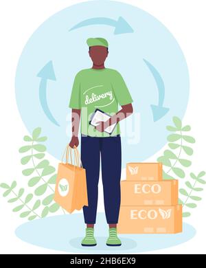 Eco friendly delivery flat concept vector illustration Stock Vector