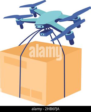 Drone delivery 2D vector isolated illustration Stock Vector Image & Art ...