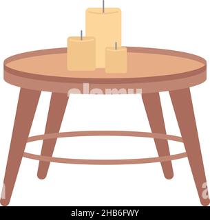 Decorative table with candles semi flat color vector item Stock Vector