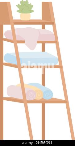 Modern shelves for bathroom semi flat color vector item Stock Vector
