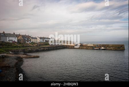 The small fishing village of Craster on the Northumberland coast, UK Stock Photo