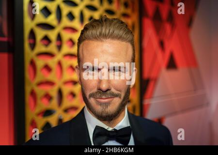 English former soccer player David Beckham finds his seat during the ...