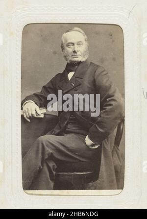 Studio portrait of a man with large sideburns, anonymous (mentioned on object), unknown, c. 1863 - c. 1866, paper, cardboard, albumen print, height 80 mm × width 54 mmheight 296 mm × width 225 mm Stock Photo