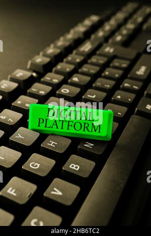 Inspiration showing sign Digital Platform. Word for marketing campaign or branding new product service Computer Engineering Concept, Abstract Stock Photo