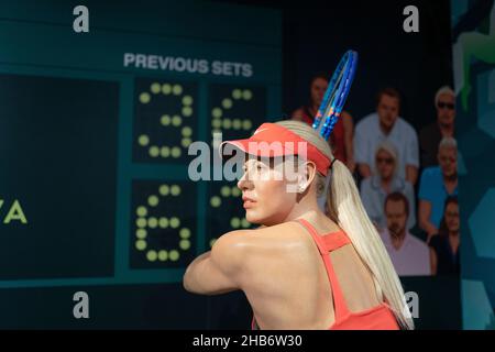 Maria Sharapova wax sculpture at Madame Tussauds Istanbul. Maria Sharapova is a professional tennis player. Stock Photo