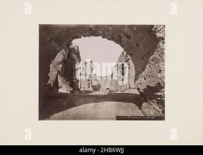 Baths of Caracalla in Rome, Italy. Interno delle Terme di Caracalla (title on object), anonymous, Rome, 1851 - 1900, cardboard, paper, albumen print, height 317 mm × width 444 mm Stock Photo