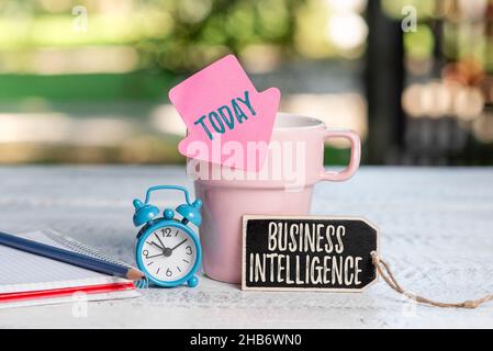 Writing displaying text Business Intelligence. Business approach Best Practice of Information to Optimize Performance Outdoor Cafe Idea, Abstract Stock Photo
