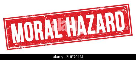 MORAL HAZARD text on red grungy rectangle stamp sign. Stock Photo