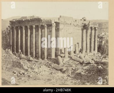 S 70. Temple of Jupiter Baalbec. Syria. (title on object), Syria (series title)440 Temple de Jupiter Balbek. Bonfils (title on object), The ruins of the temple of Jupiter at Baalbek.  The photograph is part of the series of photographs of Syria collected by Richard Polak., Bonfils, Syrië, c. 1867 - c. 1876, photographic support, paper, albumen print, height 278 mm × width 220 mmheight 556 mm × width 467 mm Stock Photo