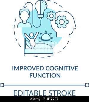 Improved cognitive functions turquoise concept icon Stock Vector