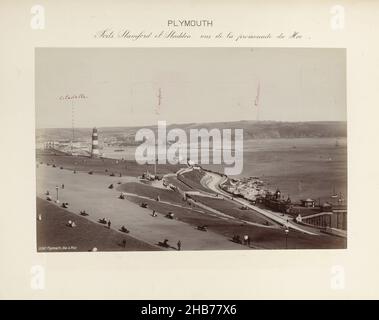 View of the promenade (Hoe) and pier of Plymouth, Angleterre. Défense des côtes. Reconaissance de 1891. Photographies (series title), Photograph from an album of 35 topographical photographs of British coastal towns, showing in pen military defences indicated by a French soldier., anonymous, Great Britain, 1891, paper, albumen print, height 191 mm × width 294 mm Stock Photo