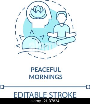 Peaceful morning turquoise concept icon Stock Vector