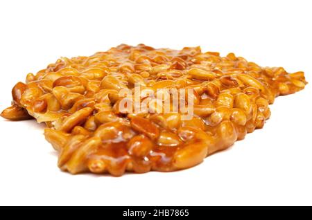 almonds caramelized prepare on restaurant kitchen isolate on white Stock Photo