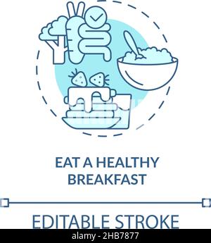 Eat healthy breakfast turquoise concept icon Stock Vector