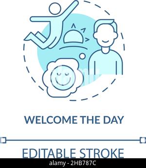 Welcome day turquoise concept icon Stock Vector