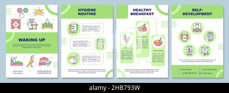 Waking up green brochure template Stock Vector