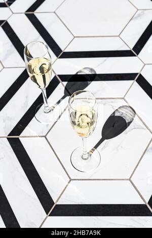 Two Champagne Flutes Stock Photo