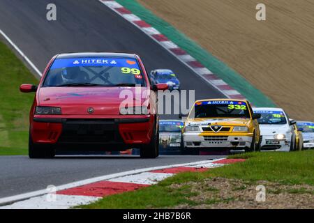 James Levy, FIAT Punto Abarth, 750MC HITEK Alfa Romeo Championship, Festival Italia, Brands Hatch, Fawkham, Kent, England, Sunday 15th August, 2021. Stock Photo