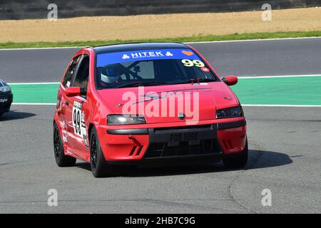 James Levy, FIAT Punto Abarth, 750MC HITEK Alfa Romeo Championship, Festival Italia, Brands Hatch, Fawkham, Kent, England, Sunday 15th August, 2021. Stock Photo