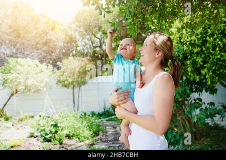 Babies touch the world with love Stock Photo