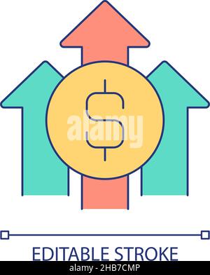 Capital growth RGB color icon Stock Vector