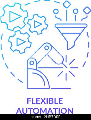 Flexible automation blue gradient concept icon Stock Vector