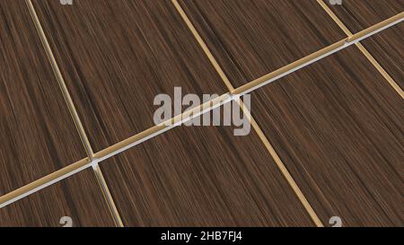 3d rendering of a wooden flooring installation and renovation Stock Photo