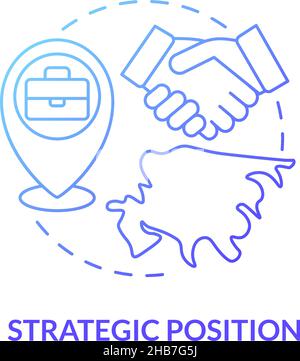 Strategic position blue gradient concept icon Stock Vector
