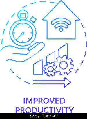 Improved productivity blue gradient concept icon Stock Vector