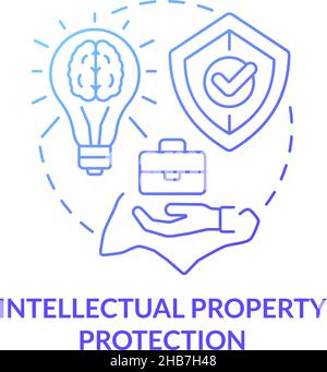 Intellectual property protection blue gradient concept icon Stock Vector