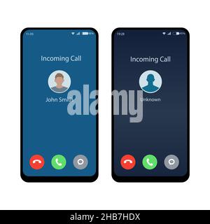 Cellphone screen interface vector. Keypad with numbers for mobile phone. Touchscreen device isolated on white background. Incomimg call Stock Vector