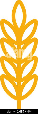 Wheat ears icon vector farm logo template. Line whole grain symbol illustration for organic eco bakery business, agriculture, beer on white background. Stock Vector