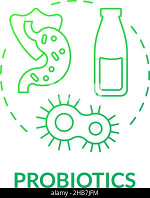 Probiotics green gradient concept icon Stock Vector