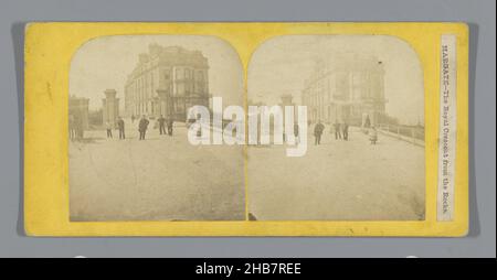 View of a hotel in Margate, Margate-The Royal Crescent from the Rocks (title on object), anonymous, Margate, c. 1850 - c. 1880, cardboard, albumen print, height 85 mm × width 175 mm Stock Photo