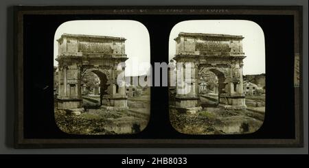 View of the Arch of Titus in Rome, anonymous, Rome, 1856 - 1890, glass, zegel rand:, slide, height 82 mm × width 170 mm Stock Photo