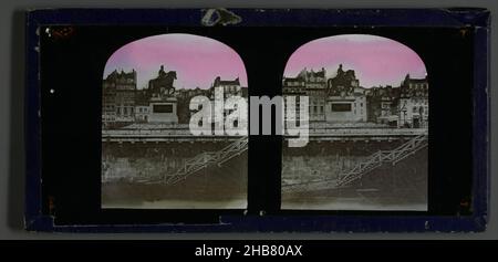 Equestrian statue of King Henry IV on the Pont Neuf in Paris, France, anonymous, Paris, 1856 - 1890, glass, zegel rand:, slide, height 83 mm × width 171 mm Stock Photo