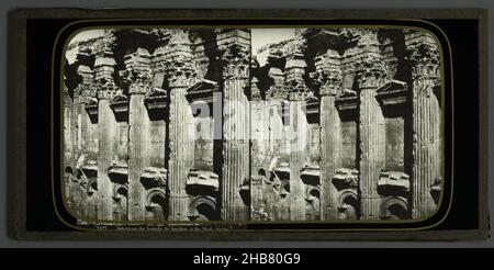 Temple of Jupiter in Baalbek, Lebanon, Intérieur du temple de Jupiter à Ba'lbek (Syria) (title on object), anonymous, Baalbek, 1860 - 1890, glass, slide, height 84 mm × width 170 mm Stock Photo