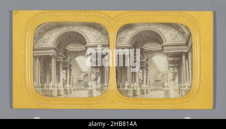 Interior of the Gallery of Battles in the Palace of Versailles, Galerie des Batailles, Versailles (title on object), anonymous, Versailles, 1855 - 1875, photographic support, paper, albumen print, height 86 mm × width 175 mm Stock Photo