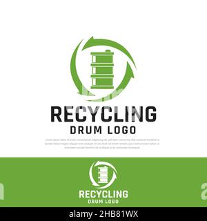 Recycled oil barrel logo illustration symbol design, icon can be used.business Stock Vector
