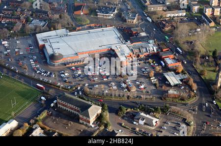 aerial view of the Morrisons supermarket in The Penny Hill Centre, Hunslet, Leeds Stock Photo