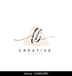 FB Initial Letter handwriting logo hand drawn template vector, logo for beauty, cosmetics, wedding, fashion and business art Stock Vector