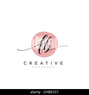 FB Initial Letter handwriting logo hand drawn template vector, logo for beauty, cosmetics, wedding, fashion and business art Stock Vector