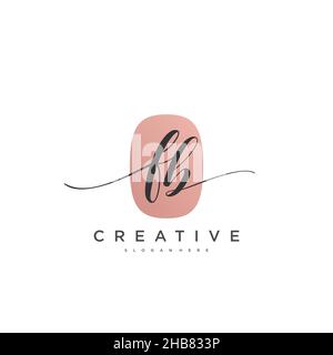 FB Initial Letter handwriting logo hand drawn template vector, logo for beauty, cosmetics, wedding, fashion and business art Stock Vector