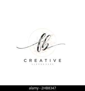 FB Initial Letter handwriting logo hand drawn template vector, logo for beauty, cosmetics, wedding, fashion and business art Stock Vector