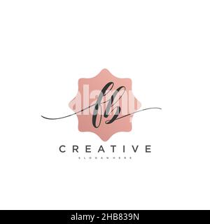 FB Initial Letter handwriting logo hand drawn template vector, logo for beauty, cosmetics, wedding, fashion and business art Stock Vector