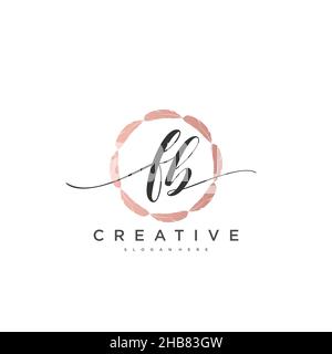 FB Initial Letter handwriting logo hand drawn template vector, logo for beauty, cosmetics, wedding, fashion and business art Stock Vector