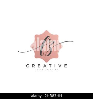 FZ Initial Letter handwriting logo hand drawn template vector, logo for beauty, cosmetics, wedding, fashion and business art Stock Vector