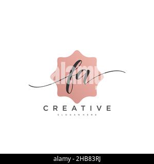 FA Initial Letter handwriting logo hand drawn template vector, logo for beauty, cosmetics, wedding, fashion and business art Stock Vector