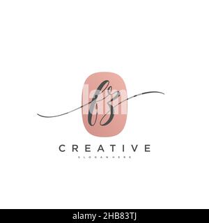 FZ Initial Letter handwriting logo hand drawn template vector, logo for beauty, cosmetics, wedding, fashion and business art Stock Vector