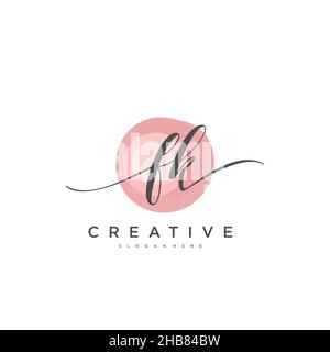FK Initial Letter handwriting logo hand drawn template vector, logo for beauty, cosmetics, wedding, fashion and business art Stock Vector